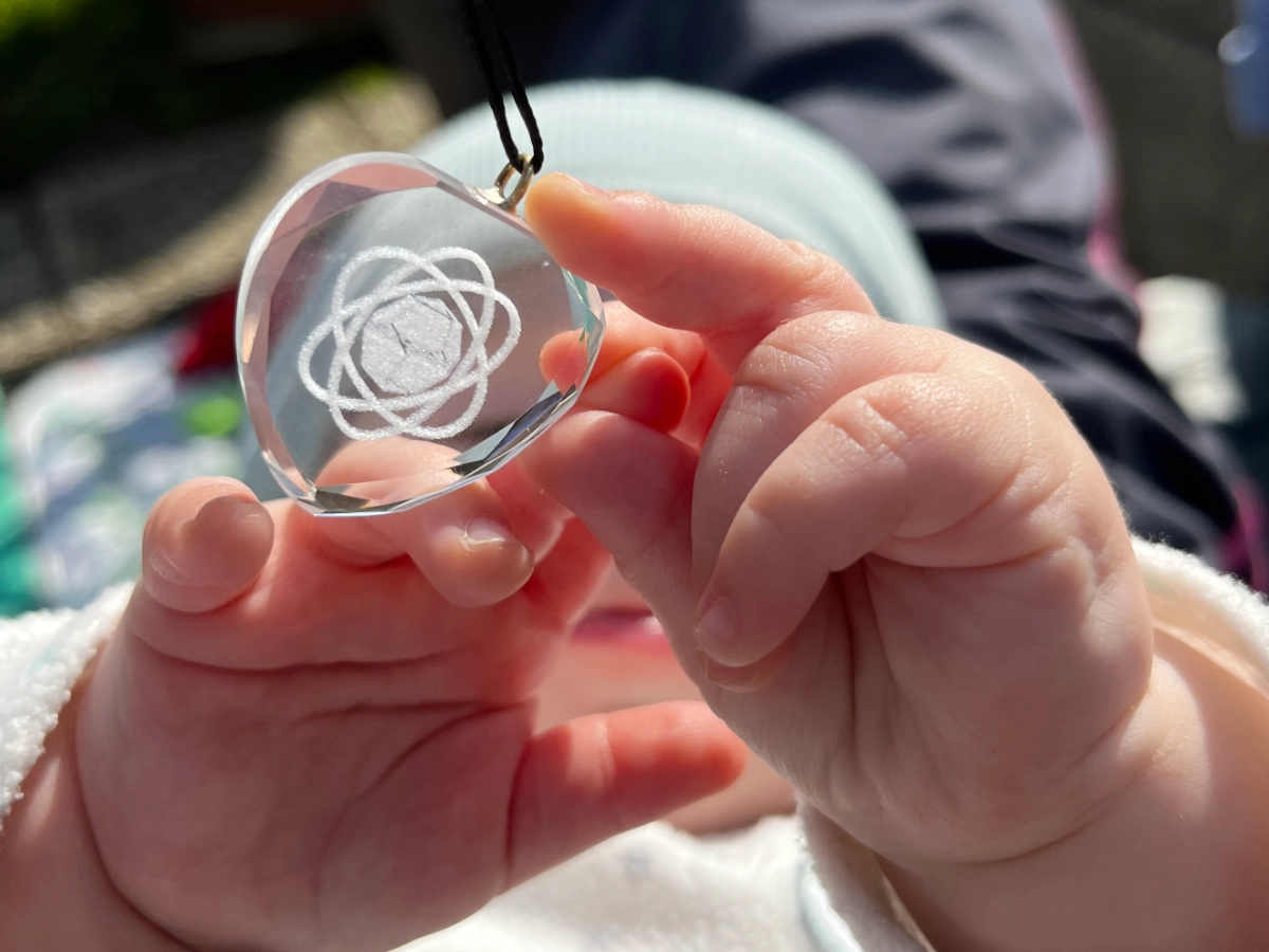 Přívěsek Srdce z optického skla - osobní ochrana před elektrosmogem